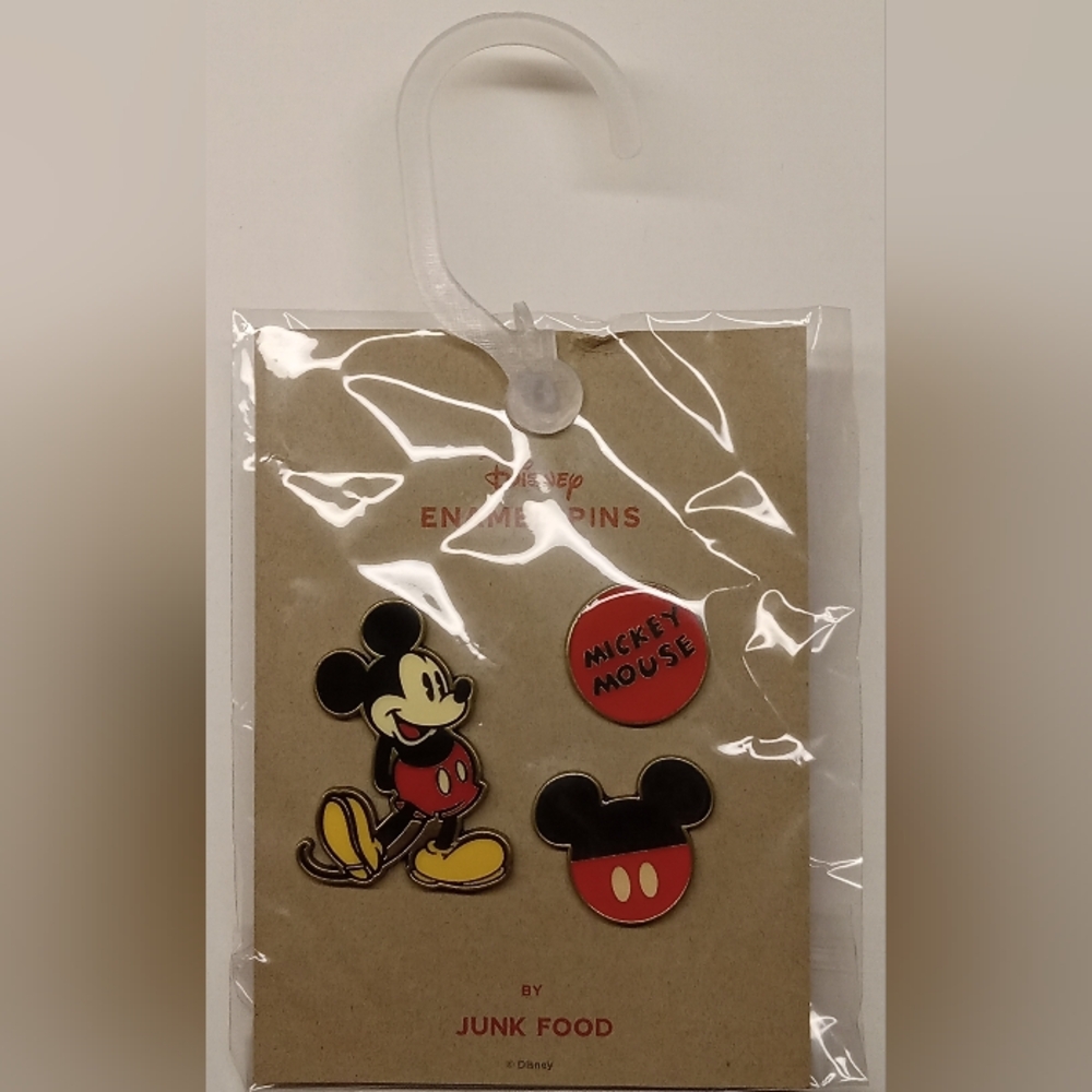 Disney X Junk Food Mickey Mouse Enamel Pin Set BRAND NEW SEALED